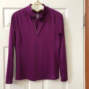 Danskin Now Semi-Fitted Half Zip Pullover w/Thumb Holes - Size M (8-10)